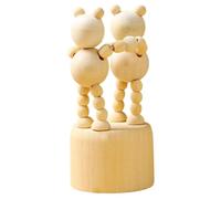 Movable Puppet Figurines Educational Toy for Kids Adult, C | Wooden Movable Puppet Figurines Clown Horse Giraffe Dog Statue Table Ornament Home Decorations Gift