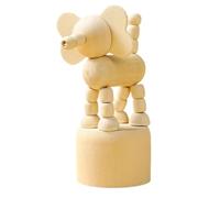 Movable Puppet Figurines Educational Toy for Kids Adult, D | Wooden Movable Puppet Figurines Clown Horse Giraffe Dog Statue Table Ornament Home Decorations Gift