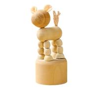 Movable Puppet Figurines Educational Toy for Kids Adult, E | Wooden Movable Puppet Figurines Clown Horse Giraffe Dog Statue Table Ornament Home Decorations Gift