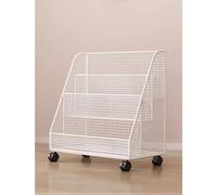 Movable Small Bookcase with Wheels - Versatile Floor Shelf for Office Kitchen and Bathroom Storage - Stylish Trolley Book Shelf (Color: Dark Ash)