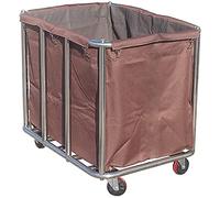 Movable Trolleys Laundry Linen Cart Heavy Duty Laundry Trolley with 4 Inchs Wheels and Stainless Steel Frame Hotel Movable Laundry Hamper Utility Basket for Clothes Storage,120Kg Load