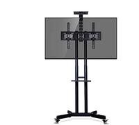 Movable TV Rack Stand Wall Bracket for 32-65 inch Plasma/LCD/LED TVs - Adjustable Rolling Cart with Storage Shelf - TV Mount Stand