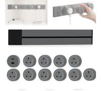 Movable Wall Socket on Track, Swivel AC Outlet for Kitchen Island, Modular Electric Power Strip with Adjustable Positions for Workspace & Living Room Gray-UK 80CM