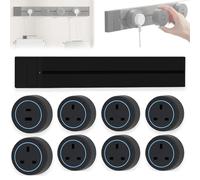 Movable Wall Socket on Track, Swivel AC Outlet for Kitchen Island, Modular Electric Power Strip with Adjustable Positions for Workspace & Living Room Black-UK 60CM