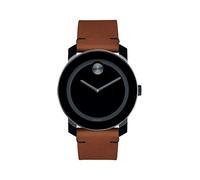 Movado Bold, Stainless Steel Case, Black Dial, Cognac Leather Strap Set, Men, 3600600