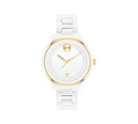 Movado Bold Verso Women's Swiss Quartz 3600934 White Ceramic Case and Link Bracelet Watch, Color: White, White
