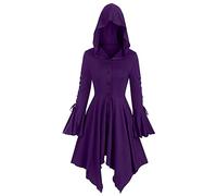 MOVAWAKY Adult Hooded Cape Masquerade Witch Shiny Metallic Cosplay Robe Bling Glitter Sparkly Cloaks Riding Hood Costume Black Vampire Wings Fancy Dress For Party Christmas Room Decor Festivals Gift