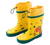 MOVAWAKY Baby Wellies, Unisex Wellies Shoes Short Boys' Boots Lightweight for All-Day Comfort Fashionable Girls' with Pretty Designs for School, Park, and Garden Activities Yellow