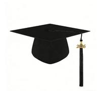 MOVAWAKY Children's Primary School Graduation Caps, Matte Graduation Hat for Kids 2026 Tassel Kindergarten University Academic mortarboard Bachelor Cosplay Graduates Party 2 Colours Black