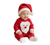 MOVAWAKY Christmas Baby Outfits Rompers For Babies Kids Costumes Toddler Fleece Romper Hooded Jumpsuit White Bodysuit Children'S Dressing Up New Born Girl Clothes Set
