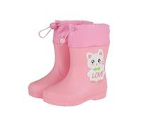 MOVAWAKY Girls' Boots, Solid Color Wellies Baby Booties Black Wellies Convenient Easy-On Handles Must-Have for Rainy Day Fun Junior Sizes