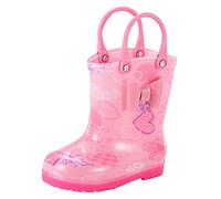 MOVAWAKY Girls' Boots, Sturdy Boots for Active Kids Girls' Wellies Wellingtons for Kids Colorful Patterns School & Garden Active Children Pink