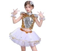 MOVAWAKY Girl's Tutu Skirts, Outfits for Kids Girls Dress Up for Girls Age 2 Yellow Tutu Skirt Kids Ballet Skirts Girl Sparkle Sequin Princess Dresses Fancy Dress Party
