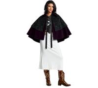 MOVAWAKY Hooded Cape For Adults Masquerade Witch Stand Collar High Necked Scarf Cloak Costume Grim Reaper Vampire Cute Black Bat Hoodie With Pattern Mysterious Cosplay Wizard Fairytale Gifts