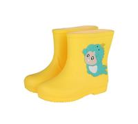 MOVAWAKY Kids Work Boots, Drawstring Closure Boots Kids Waterproofs Boys's Ankle Wellies Convenient Easy-On Handles Four Season for Toddler/Little Kid/Big Kid Yellow