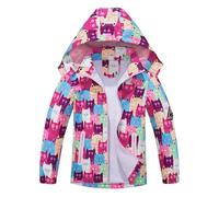 MOVAWAKY Lightweight Waterproof Jacket, Girls Waterproof Jackets Little Boys Hooded Jacket Running Girl Black Hoodie Kids Sunscreen Anti-Fog Raincoat Clothes Age 1-15 Years
