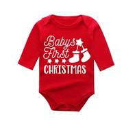 MOVAWAKY My First Christmas Baby Grow Festive Jumper,Christmas Baby Outfit Christmas Baby Clothes Baby Dress 0-3 Months Christmas Baby First Christmas Baby Christmas Jumper Baby 1St