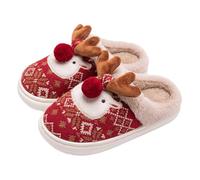 MOVAWAKY Retro Non-Slip Indoor House Slippers for Women,Comfort Slip On Shoes The Elderly Ladies Memory Foam Winter Warm Soft Autumn and Plush Comfortable Women Mens Man