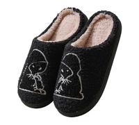 MOVAWAKY Retro Non-Slip Indoor House Slippers for Women,Slippers Women Slip Ons The Elderly Ladies Cotton Home Warm Closed Toe Mens Size 6 Outdoor Anti-Slide Slipper