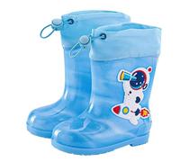 MOVAWAKY Toddler Wellies, Big Kid Wellingtons White Boots Boys's Ankle Wellies Stylish Rain Boots All-Season Rain for Little Kids and Big Kids
