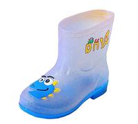 MOVAWAKY Toddler Wellies, Easy-on Children's Boots Wellies Boots Stylish Rain Fashionable Girls' with Pretty Designs for Little Kids and Big Kids Sky Blue
