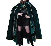 MOVAWAKY Unisex Gothic Black Witch Cloak Masquerade Cape Halloween Costumes Vampire Stand-Up Collar Costume Grim Reaper Master Wizard Fairytale Fancy Dress Robe For Cosplay & Stage Performances Gift