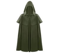 MOVAWAKY Unisex Medieval Cowl Hat Grim Reaper Cape For Women Men Gothic Cloak Halloween Carnival Costume Cute Black Bat Hoodie With Pattern Accessory Role-Playing And Themed Parties Gifts