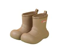 MOVAWAKY Wellies for Kids, Waterproof Wellington Boots Wellies Child Kids Boots Easy-On Pull Handles Spring & Summer for Little and Big Khaki