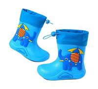 MOVAWAKY Wellington Boots Boys, Dinosaur Print rain Boots Short Wellies Kids Boys Plain/Solid Color Cute Animal and Cartoon Prints for Active Children Blue