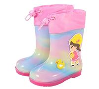 MOVAWAKY Wellington Boots Kids, Non-Slip Wellies White Boots Kids' Wellies Solid Color Spring and Summer Season for School & Garden Activities