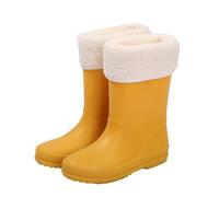 MOVAWAKY Wellingtons Kids, Children's rain Boots Short Wellies Baby Wellies Plain/Solid Color Spring and Summer Season for School Age Kids Yellow