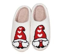 MOVAWAKY Womens Slippers with Good Support,Warm Comfortable Slip On Home for The Elderly Ladies Comfy Cozy House Shoes Warm Plush Bedroom Faux Fur Lining Women Men Indoors (RD1,3.5)
