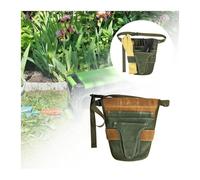 MOVDARL Garden Canvas Tool Belt Bag with Multiple Pocket Storage Waterproof Portable Men Women Durable Scissors Lawn Mower Household(Green and Brown)