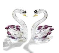 Movdyka 2Pcs Purple Crystal Swans Anniversary Wedding Gifts for Couple