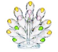 Movdyka 4.5" Crystal Colorful Peacock Art Figurine Gifts for Women, Glass Peacock Animal Collectible Ornaments Home Decor