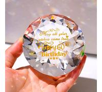 Movdyka 60th Birthday Gifts for Women Ladies, Crystal Keepsake Birthday Ideas for Mum Friends Turning 60 Years Old