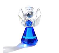 Movdyka Blue Crystal Guardian Angel Little Flower Figurine Gift for Women
