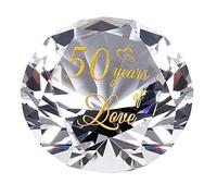 Movdyka Crystal 50th Anniversary Golden Wedding Gifts for Married Couples | K9 Glass 50 Years Anniversary Present for Wife Husband, Romantic 50th Marriage Keepsakes for Parents, Home Ornament