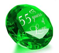 Movdyka Crystal 55th Anniversary Emerald Wedding Gifts for Couples | 55th Anniversary Present for Couple Wife, Romantic 55 Years of Love for Partners, Emerald Green K9 Crystal Keepsake