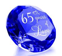 Movdyka Crystal 65th Anniversary Sapphire Wedding Gifts for Married Couples | 65th Anniversary Present for Parents Wife, 65 Years of Love Gift for Partner, Marriage Keepsake for Her, Home Ornament