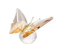 Movdyka Crystal and Metal Golden Flying Butterfly Gifts for Women on Birthday Christmas, Collectible Animals Figurine Ornament for Home Decor Paperweight Statue