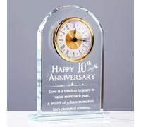 Movdyka Crystal Clock 10th Anniversary Tin Wedding Gifts for Couple Parents