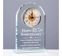 Movdyka Crystal Clock 65th Anniversary Sapphire Wedding Gifts for Couples | 65th Anniversary Presents for Wife Husband, 65 Years of Marriage Keepsake for Parents Grandparents, Home Ornaments