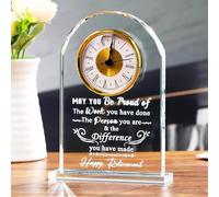 Movdyka Crystal Desk Clock Retirement Gifts for Women Men Quartz Clock Retired Presents for Colleagues Friends Sisters Going Away Happy Retirement Keepsakes for Him Leaving