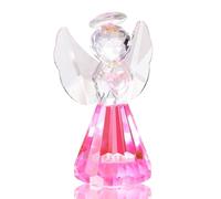 Movdyka Crystal Pink Guardian Angel Figurine Gift for Women Men Ornaments