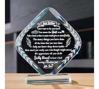 Movdyka Crystal Plaque Gifts for Brother from Brothers Sisters on Birthday | Meaningful Glass Keepsakes for Him Graduation, I Love You Best Bother Presents on Christmas Thanksgiving Day, Home Ornament
