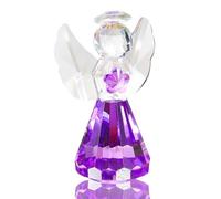 Movdyka Crystal Purple Guardian Angel Figurine Gift for Women Men Ornaments