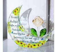 Movdyka Glass Moon Shaped Plaque Gifts for Sister in Law, Keepsake for Best Sister in Law on Birthday, Crystal Presents for Women on Christmas Unique Personalised Home Ornaments