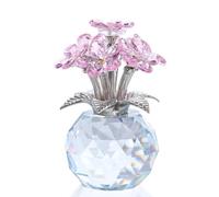 Movdyka Pink Crystal Forget-Me-Not Bouquet Figurines Gifts for Women Mum