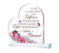 Movdyka Retirement Gifts for Women 2026 Coworker Crystal Keepsake Happy Retirement Appreciation Gifts for Teacher Colleagues Friends Retired Nurses Doctor Mom Boss Leader
